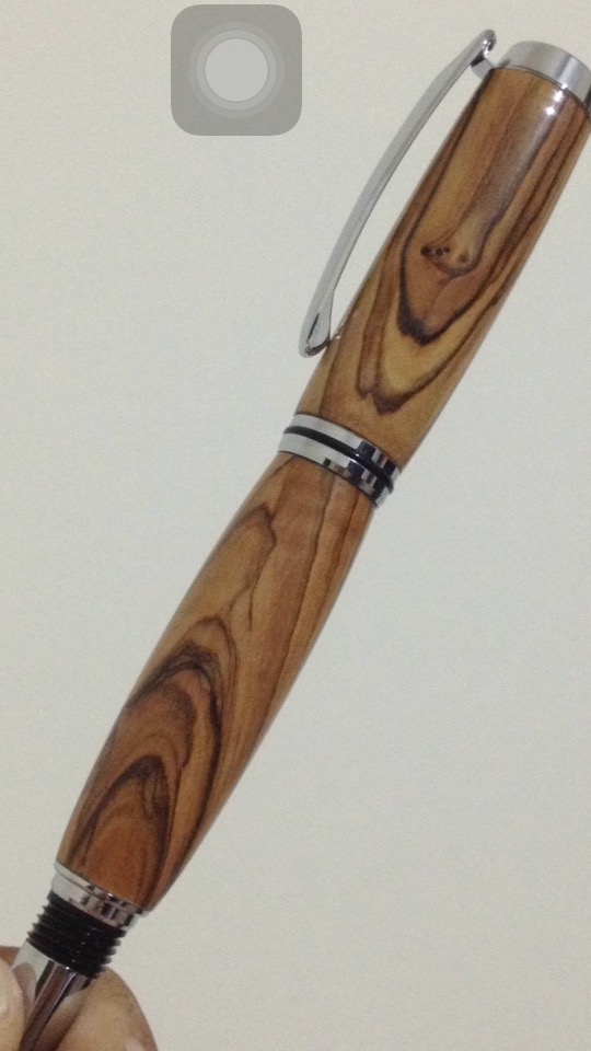 Castellar Rollerball Chrome made with Local Olivewood