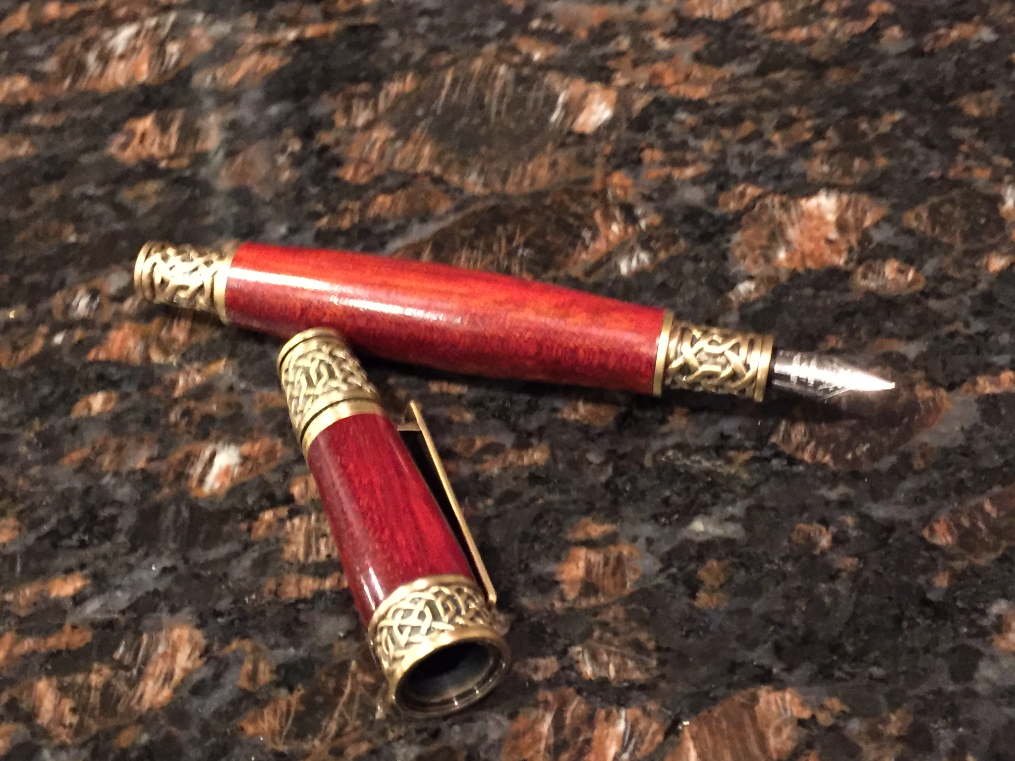 Celtic Fountain Pen w/Bloodwood