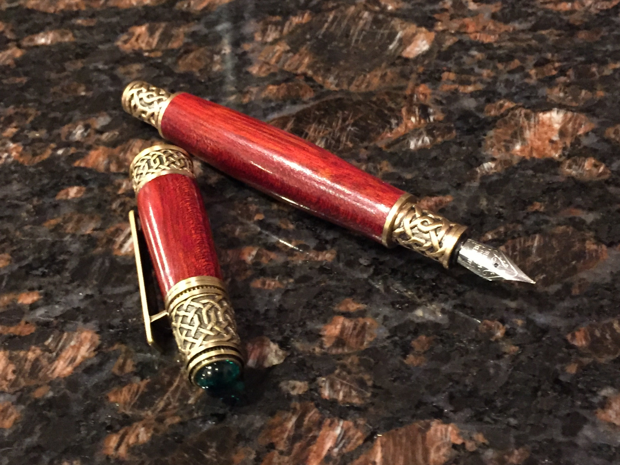 Celtic Fountain Pen w/Bloodwood