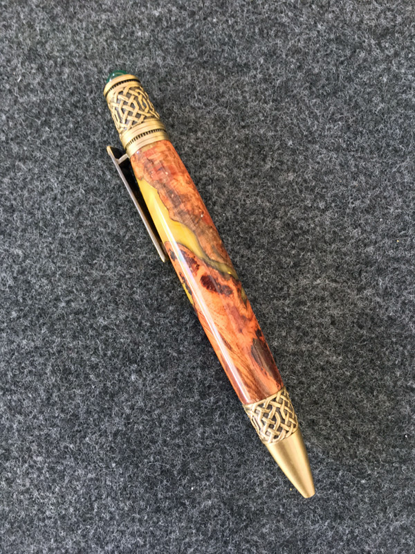 Celtic Pen with Cherry Burl Hybrid Blank