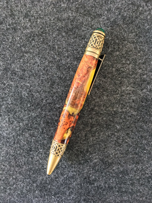 Celtic Pen with Cherry Burl Hybrid Blank