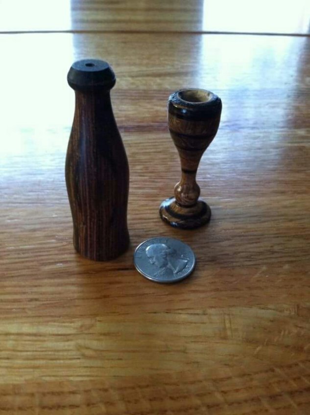 chestnut oak burl cup & cocobolo wine bottle