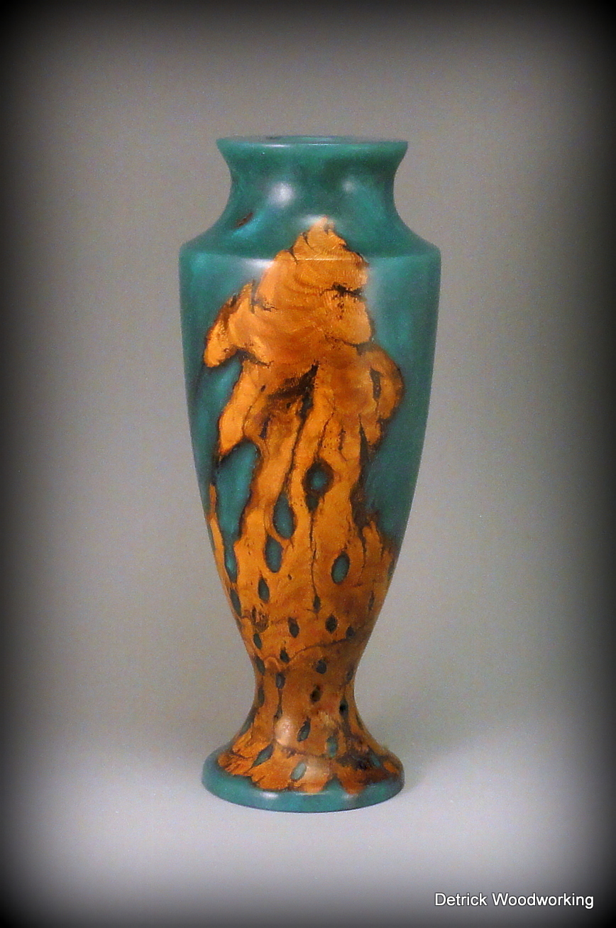 Cholla cactus and Alumilite vase