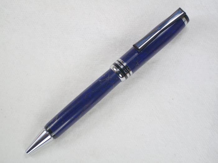 Chrome Bowtie pen in Lapis Lazuli TruStone 2