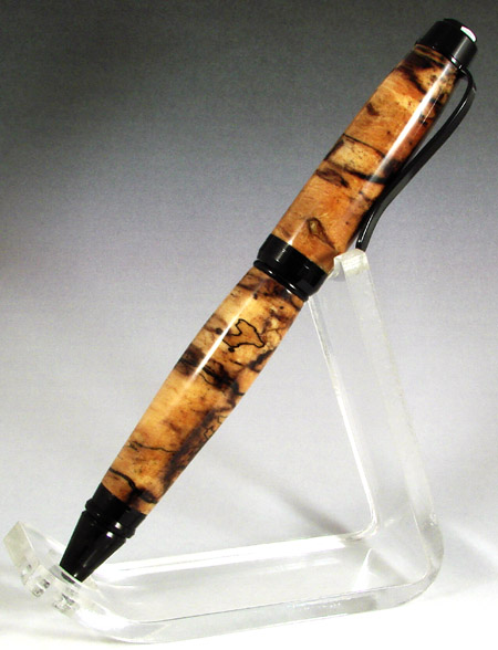 Cigar Black Chrome Cross Cut Spalted Maple Wood Hardener