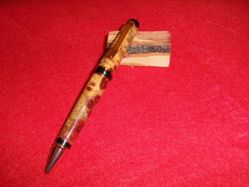 Cigar Pen from Amboyna Burl in Copper