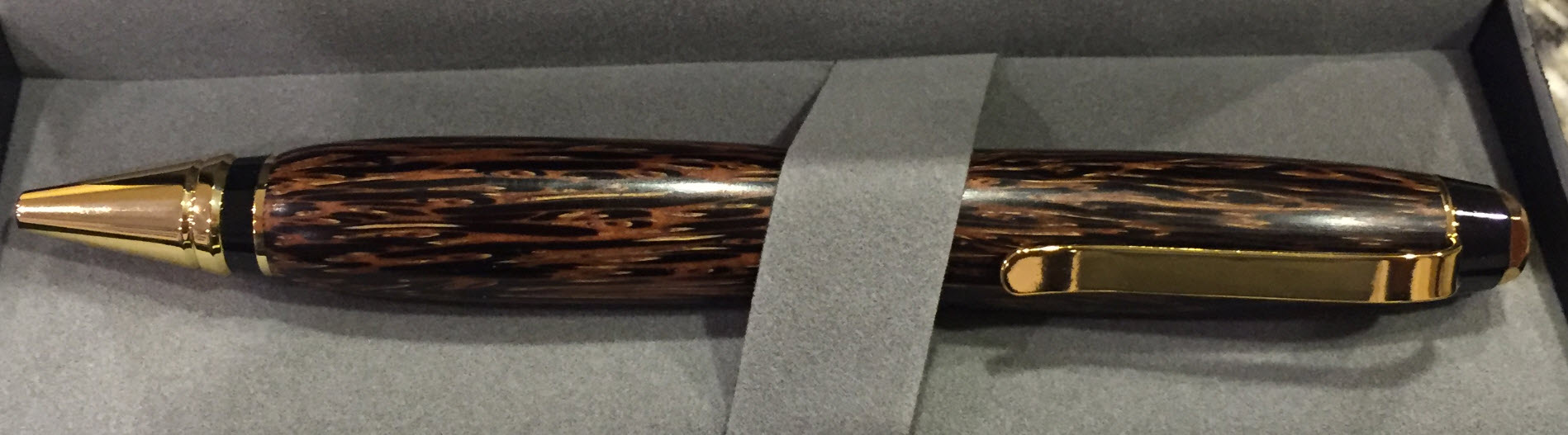 Cigar Pen, Palmwood, CA finish, Gold Hardware