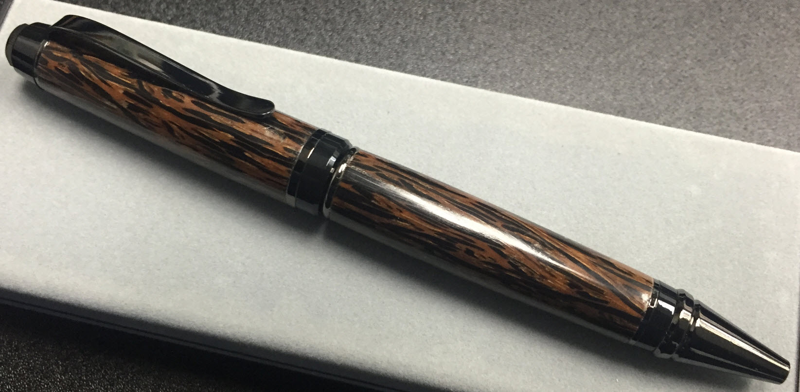 Cigar Pen, Palmwood, CA finish, Gunmetal Hardware