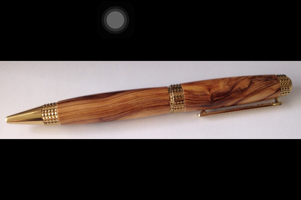 Cigar Pen with Gold Titanium Plating made with Local Olivewood