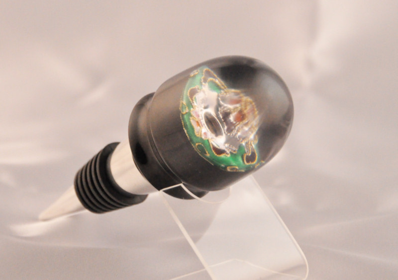 Cloisonne Black Bottle Stopper