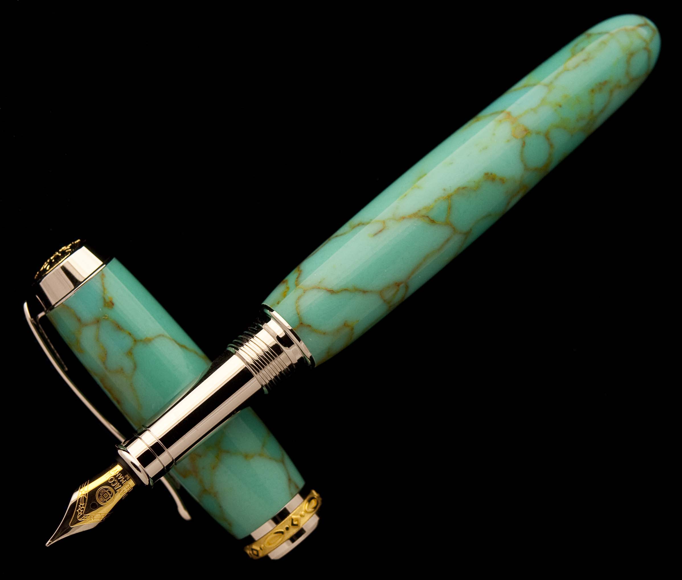 Closed End Kingsman Turquoise Jr. Statesman Fountain Pen