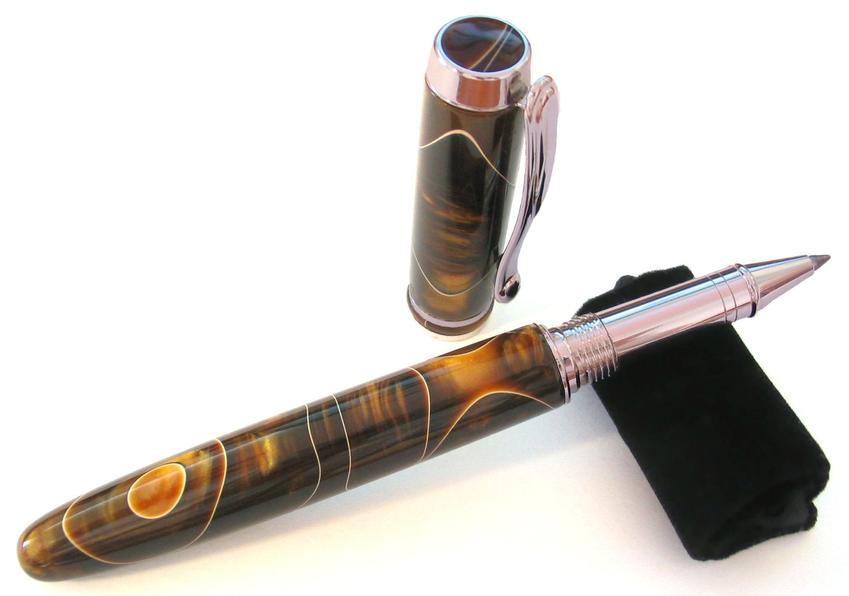 Closed End RB in Tobacco Marble Celluloid