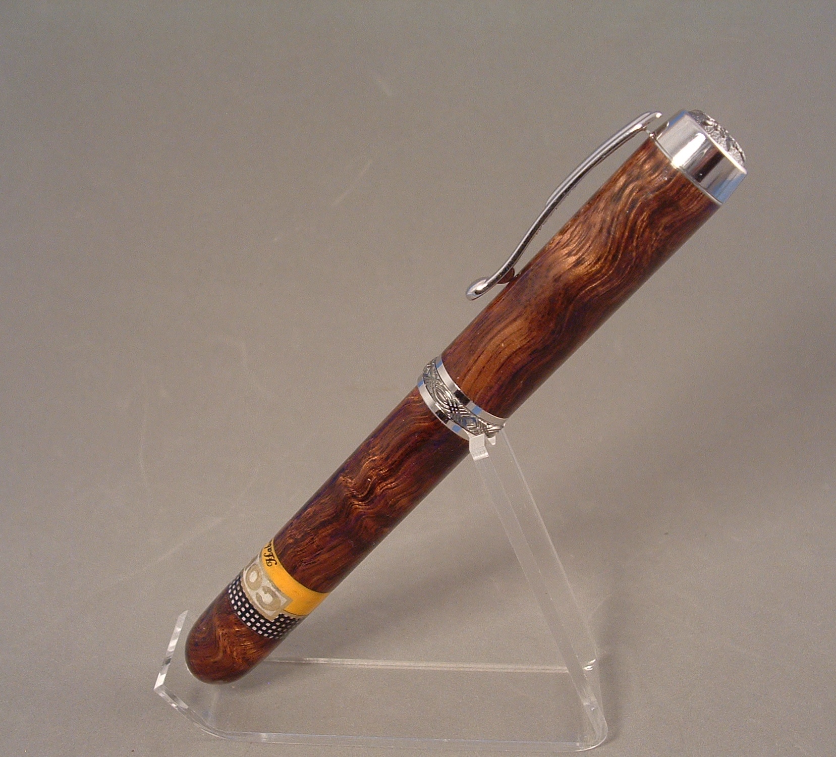 Closed end Statesman rollerball in Curly Koa