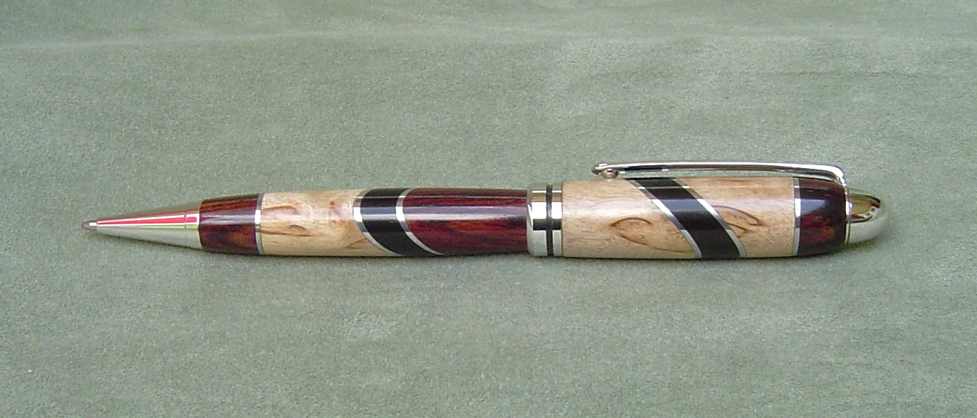 Cocobolo, Ebony, Masur Birch and Aluminum