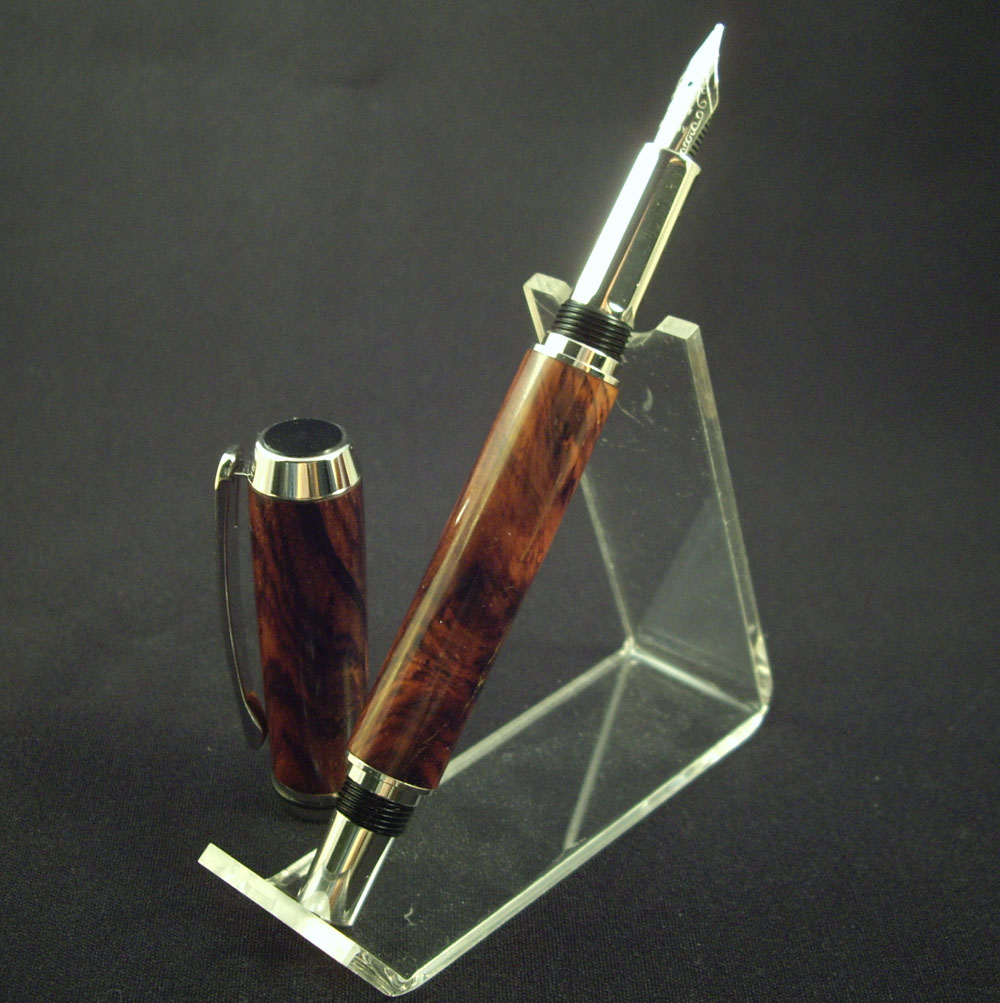 Cocobolo & Rhodium Baron Fountain