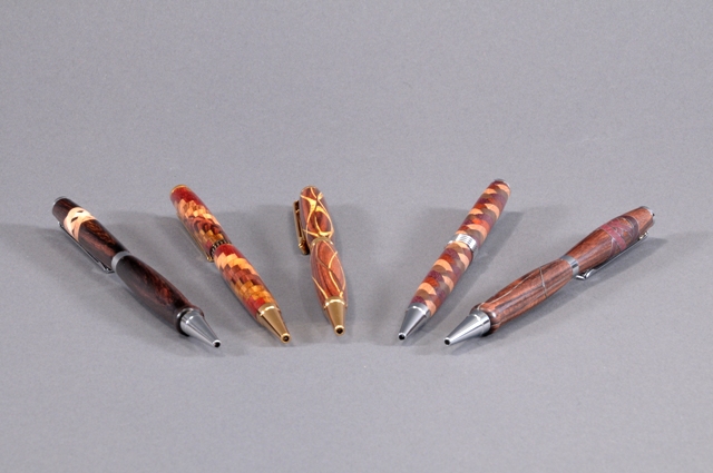 Collection of segmented and inlay pens