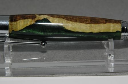Combo Sketch Australian Brown Mallee Burl with Pearlized Emerald Green