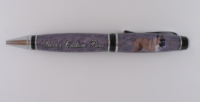 Company pen with my dog on it.