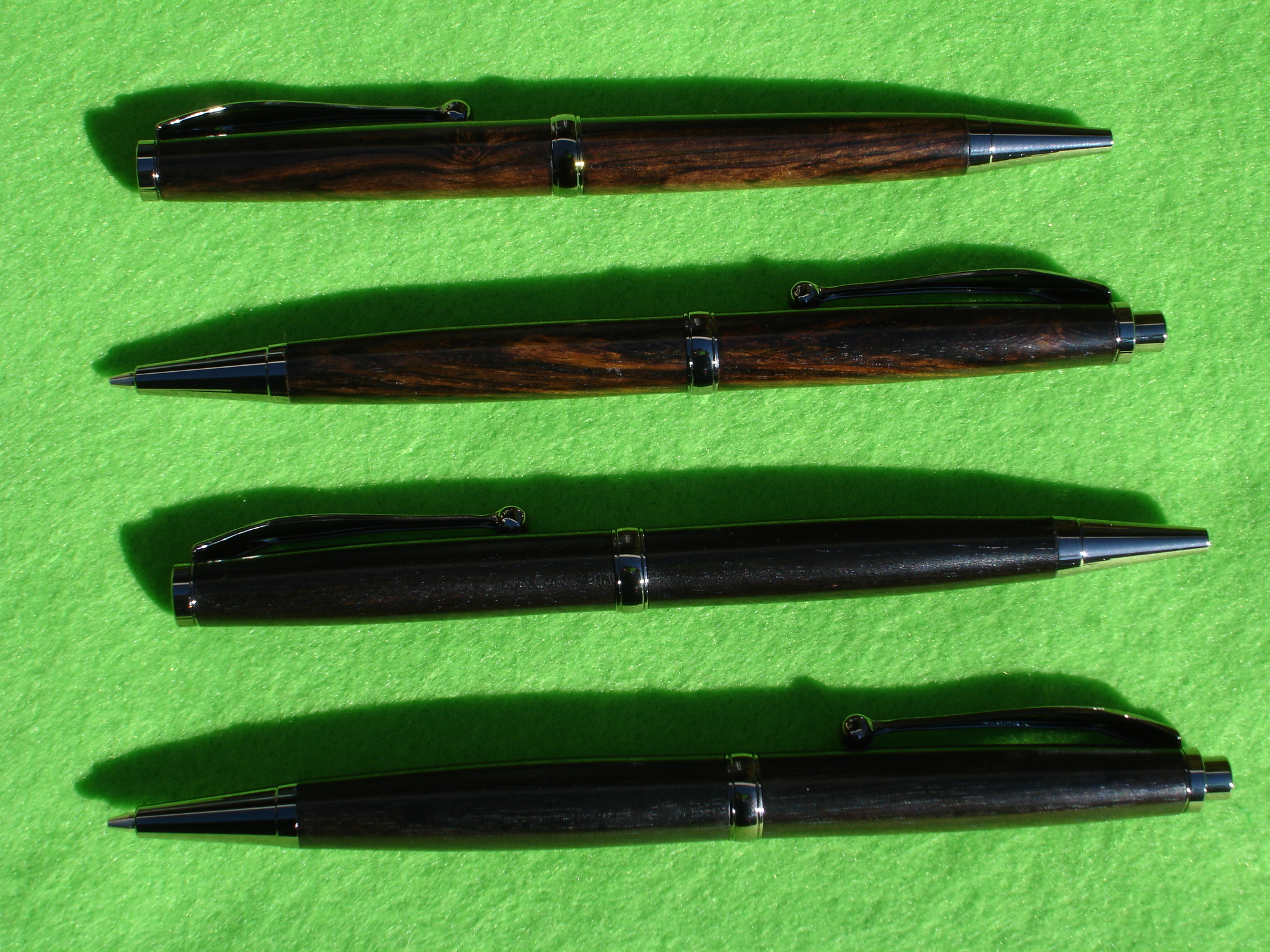 Comparing Two African Blackwood at Top with Two Madagascar Black Ebony at Bottom