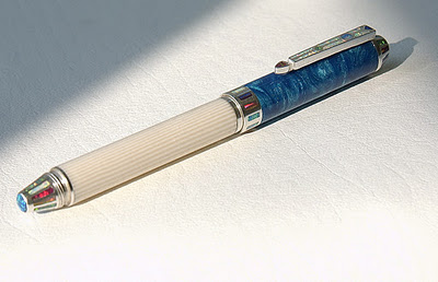 competition pen with blue top