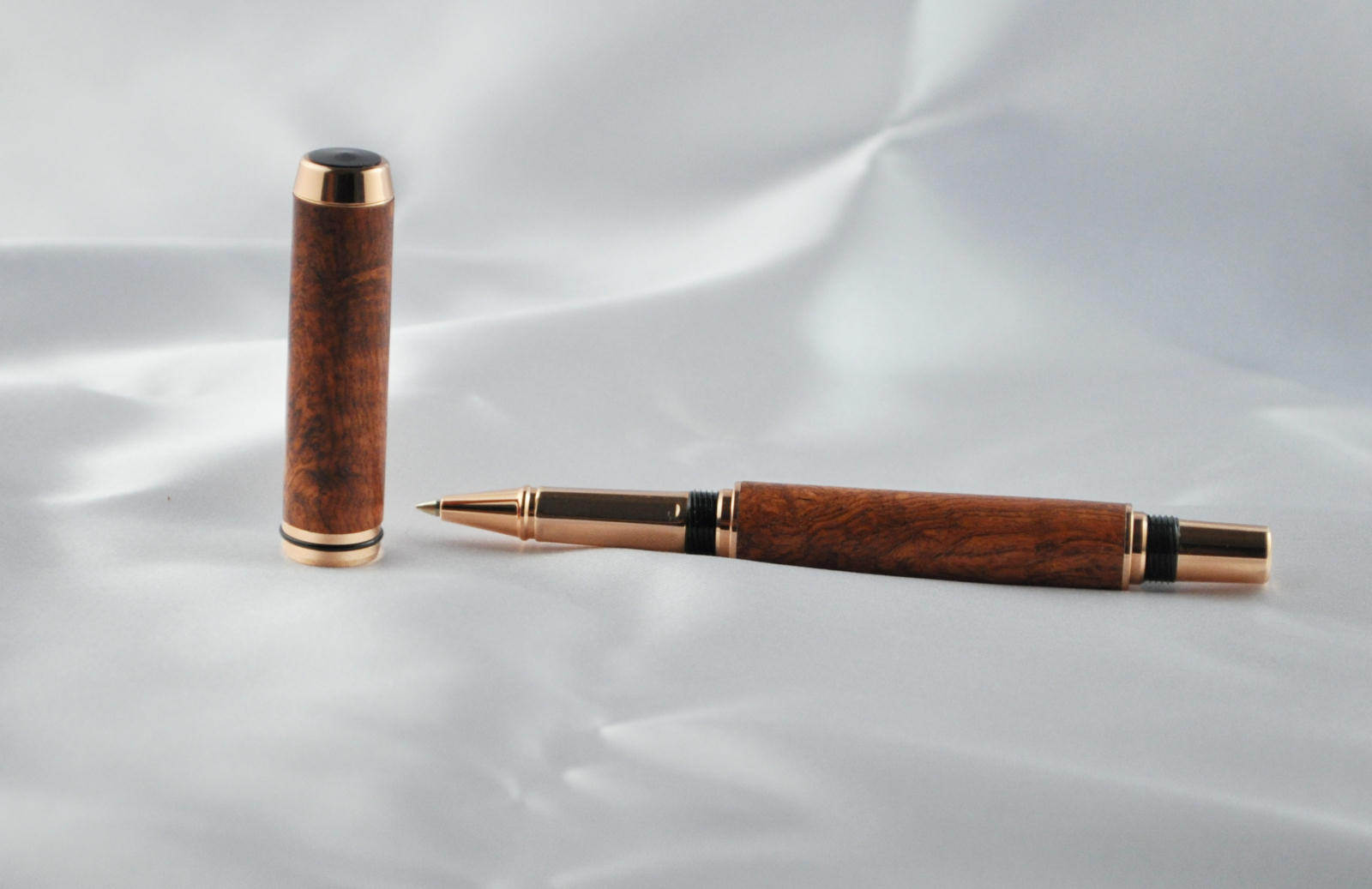 Copper Baron Rollerball in burl wood