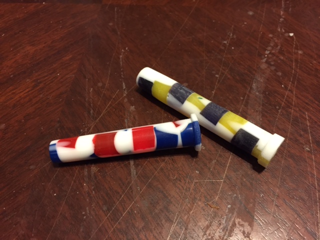 cubes in white resin