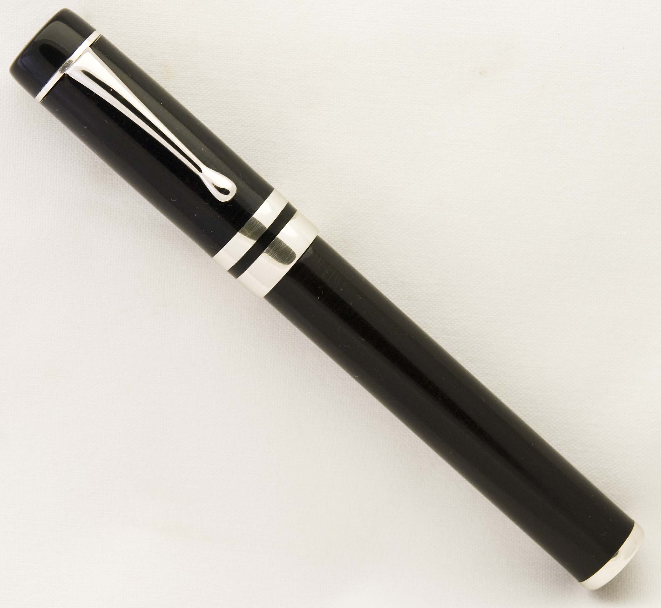 Custom Black and Silver Fountain Pen