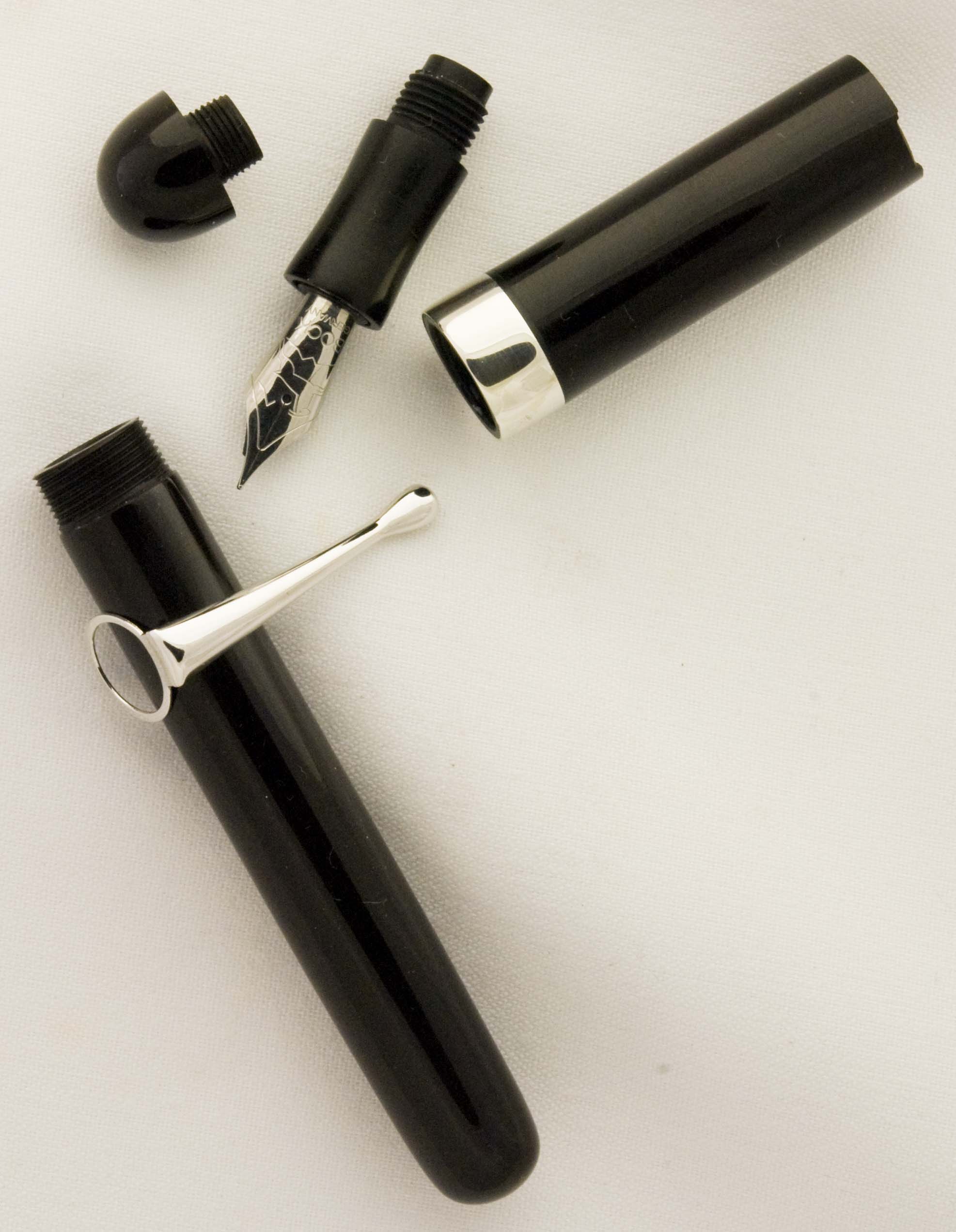 Custom Black Ebonite with Silver Centerband