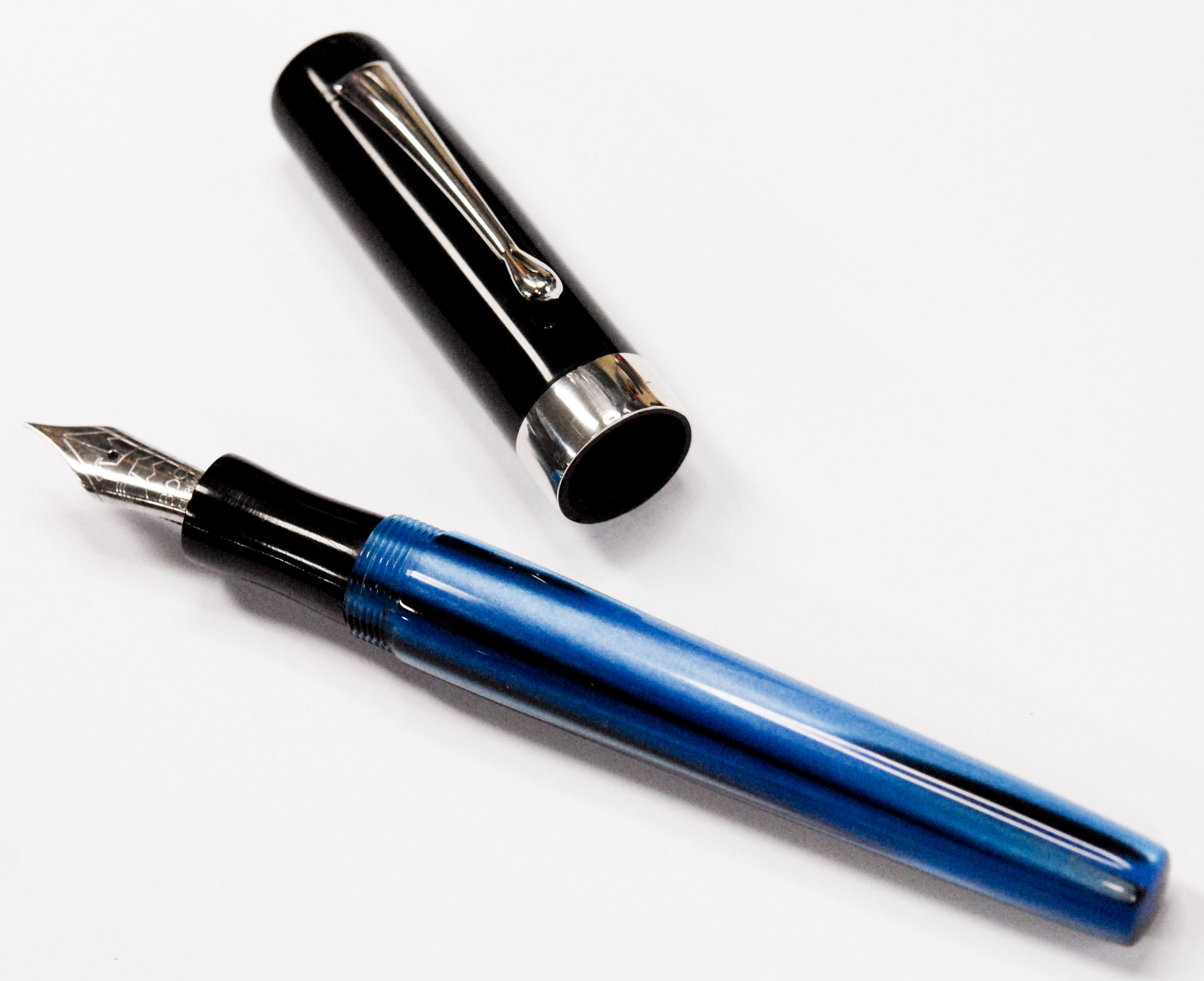 Custom Blue and Black Duo Fountain Pen