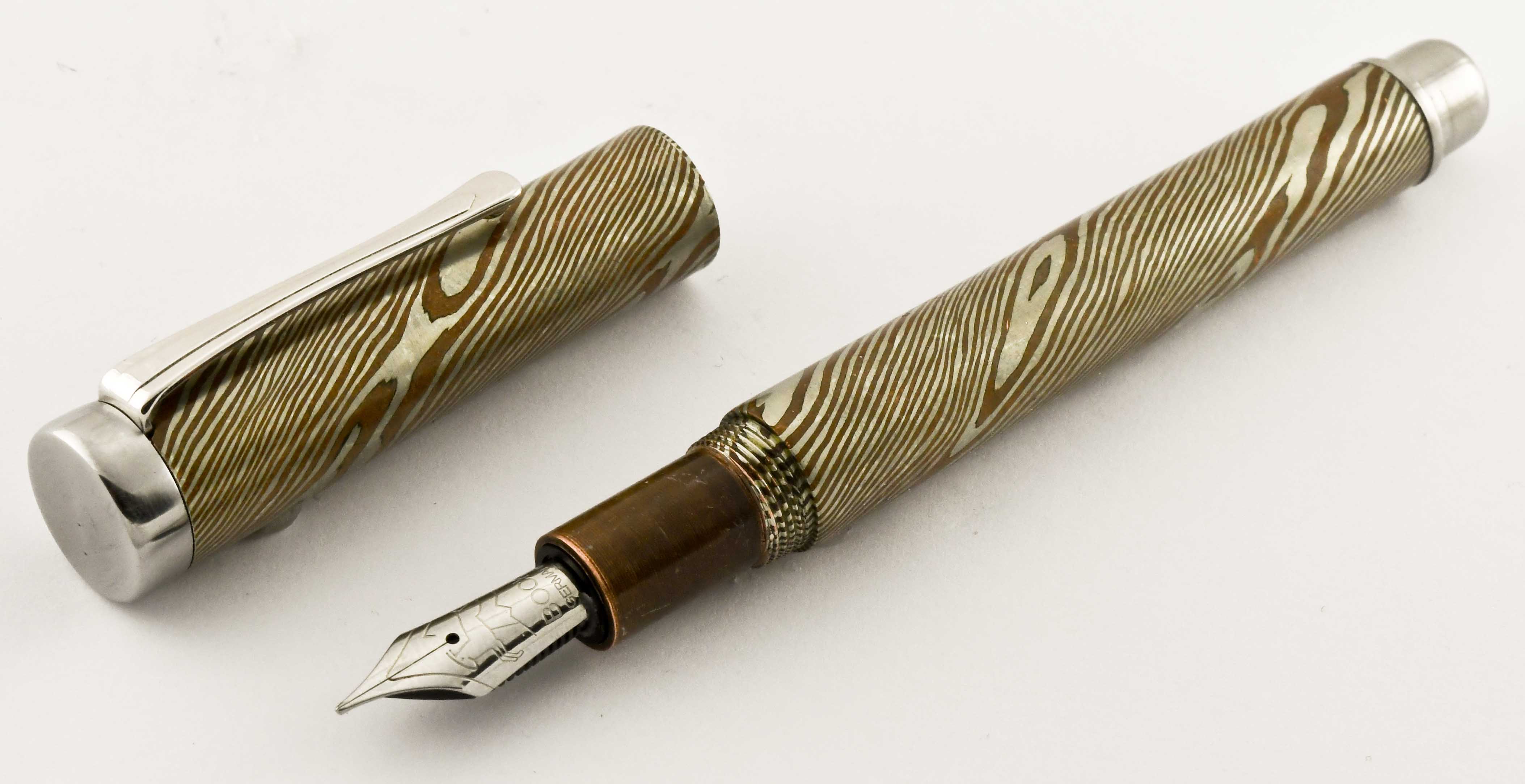 Custom Double Twist Mokume Gane Fountain Pen