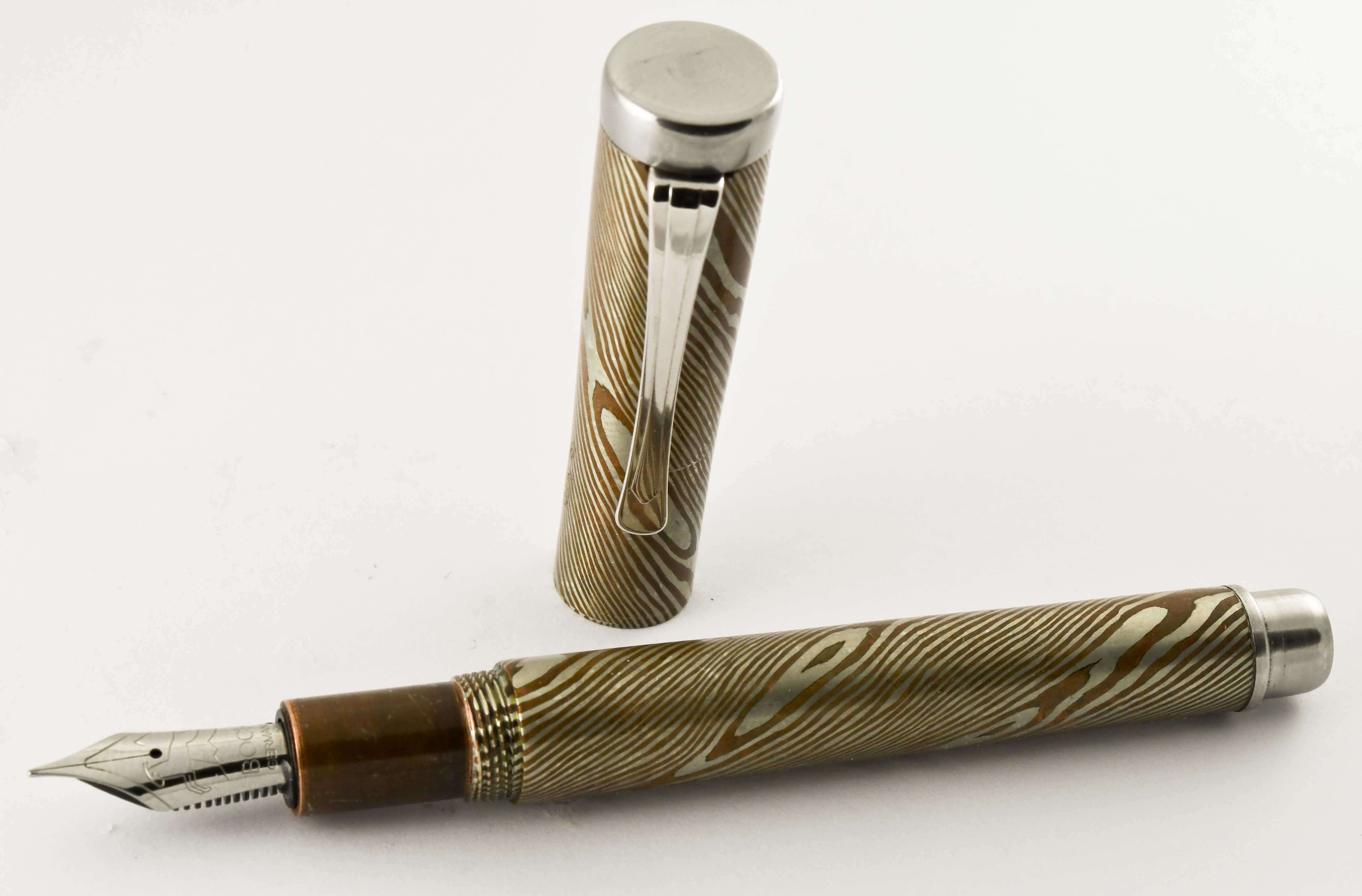 Custom Double Twist Mokume Gane Fountain Pen