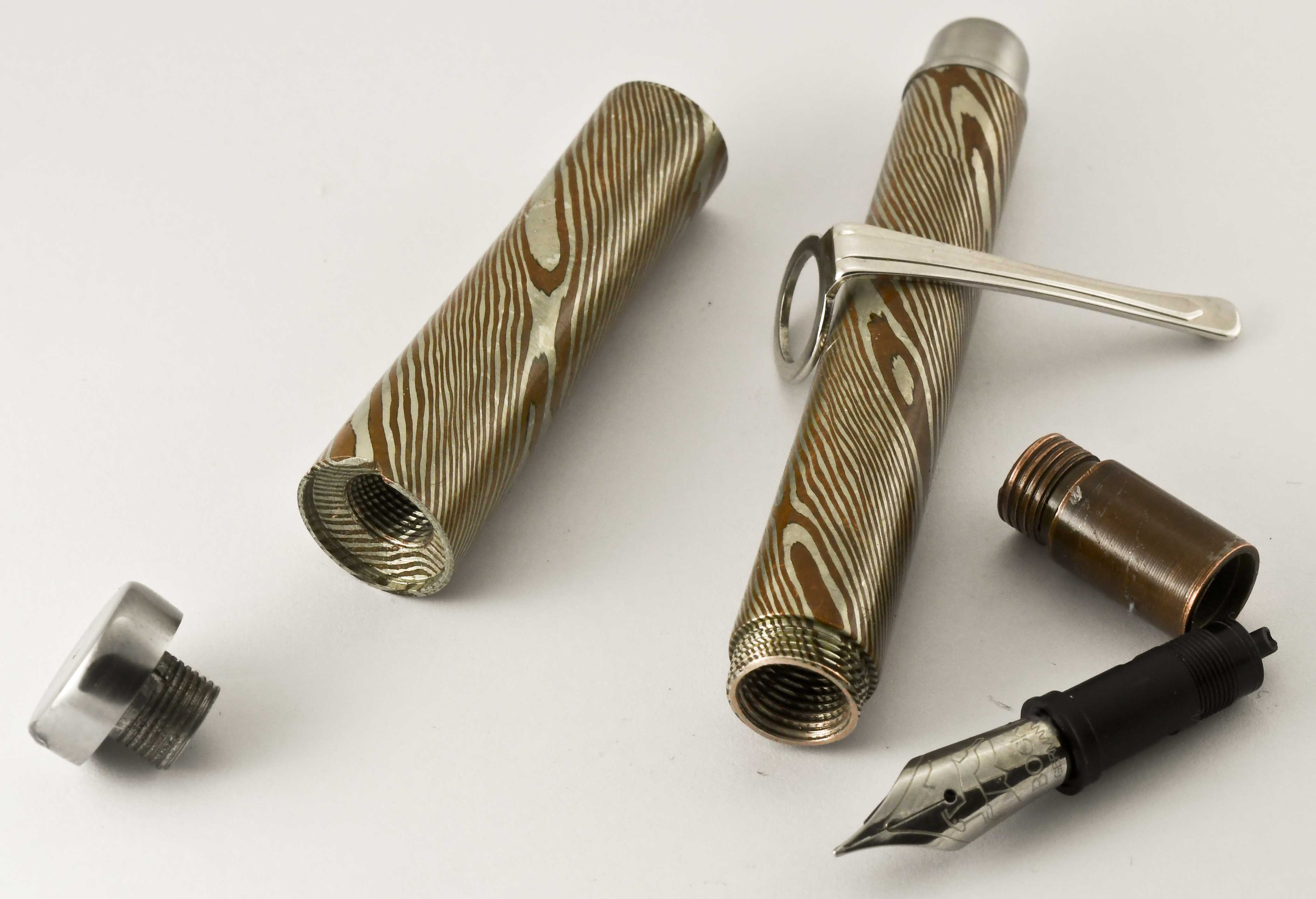 Custom Double Twist Mokume Gane Fountain Pen