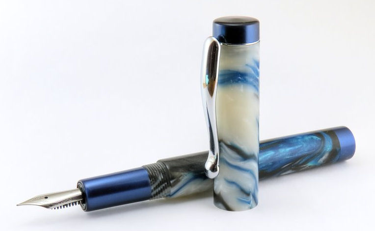 Custom FP in Blue Swirl Acrylic