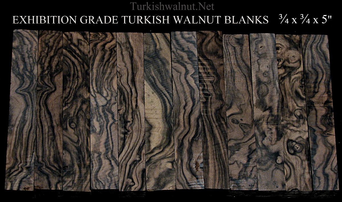 Diamond & Exhibition grade Turkish walnut pen blanks