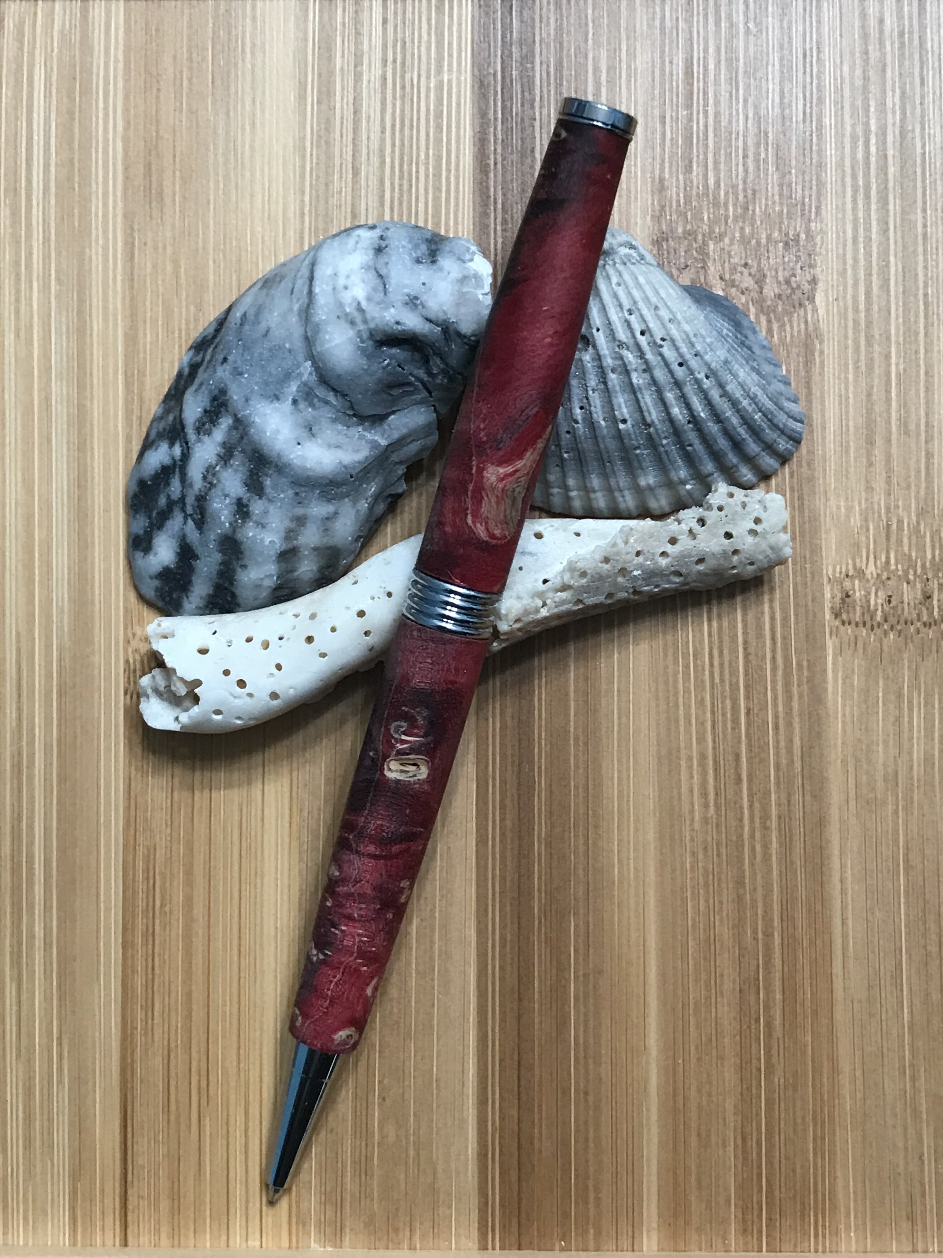 Doubles Dyed/Stabilized Burl on a Trimline Twist pen