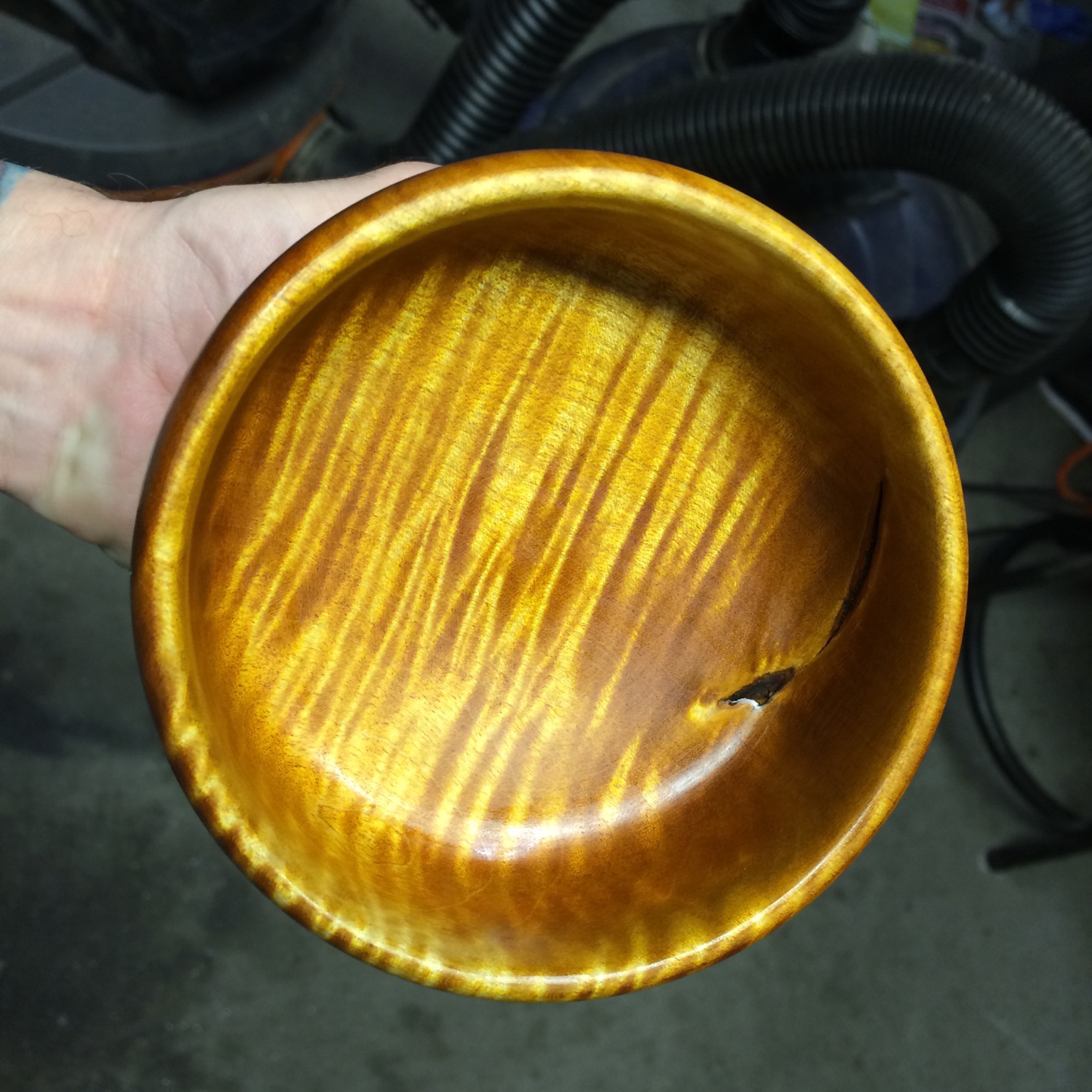 Dyed figured maple bowl