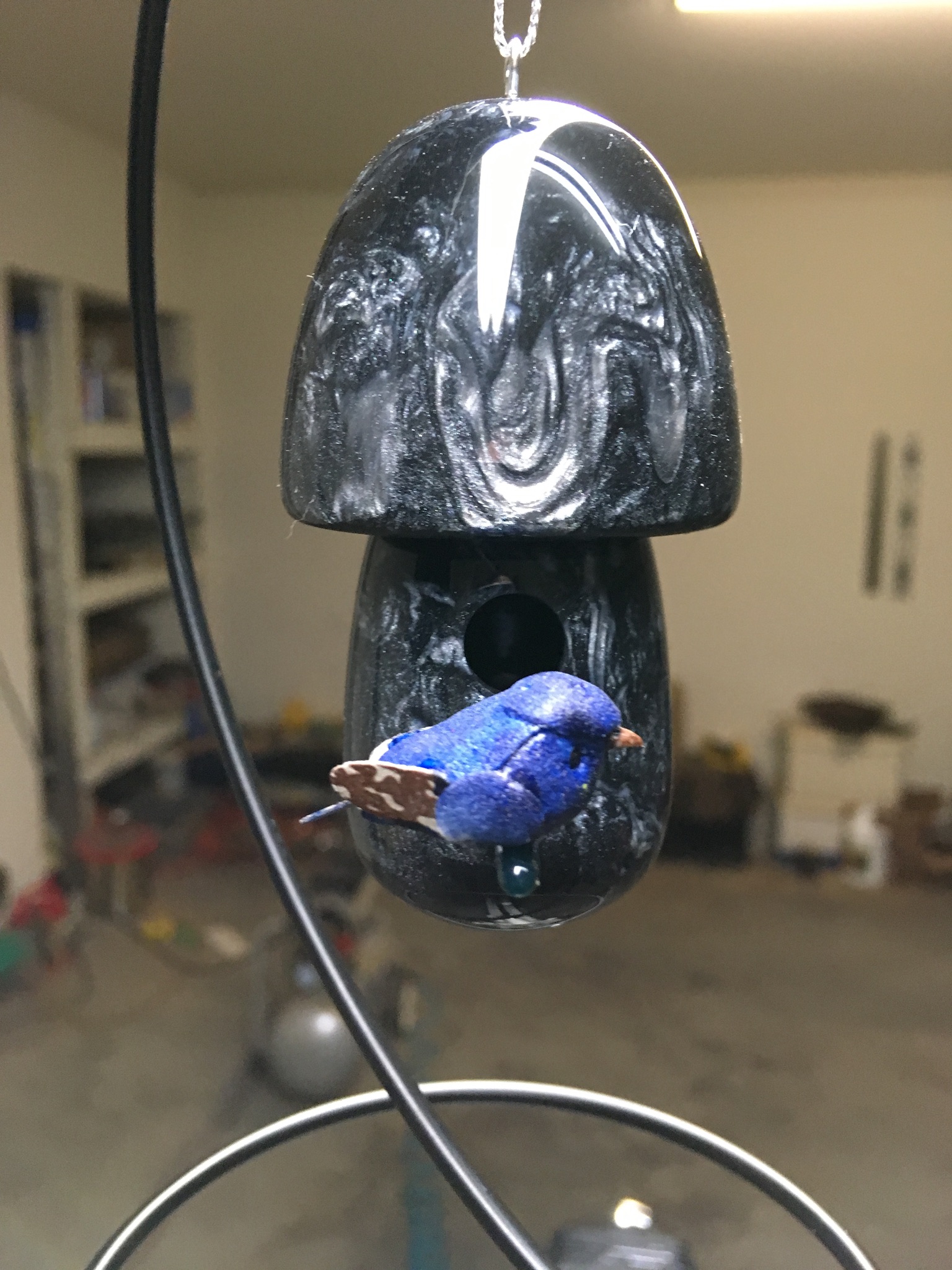 First resin birdhouse ornament