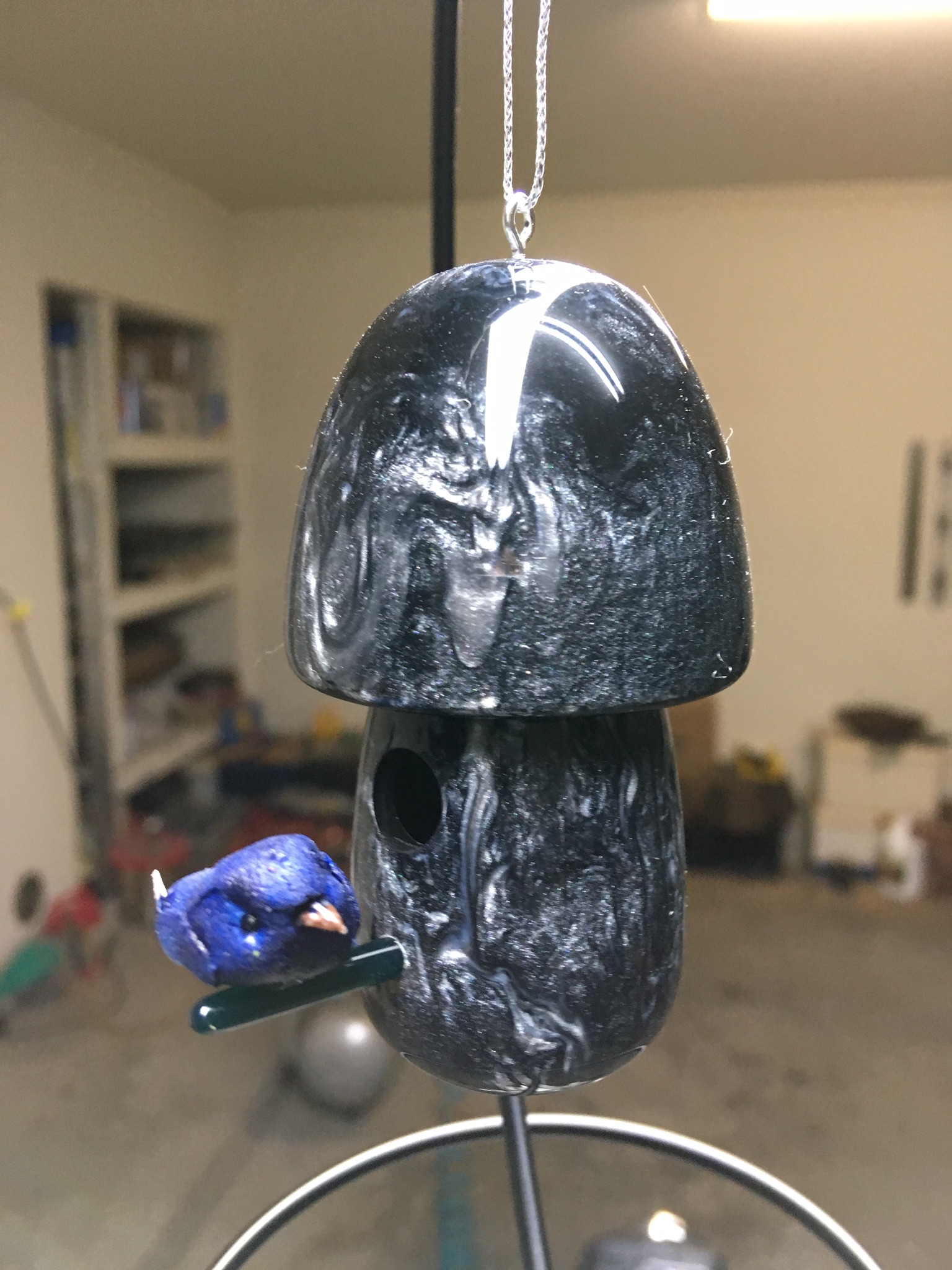 First resin birdhouse ornament