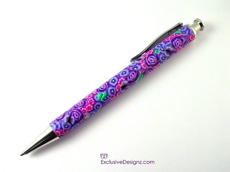 Floral LOOONG Clicker Pen
