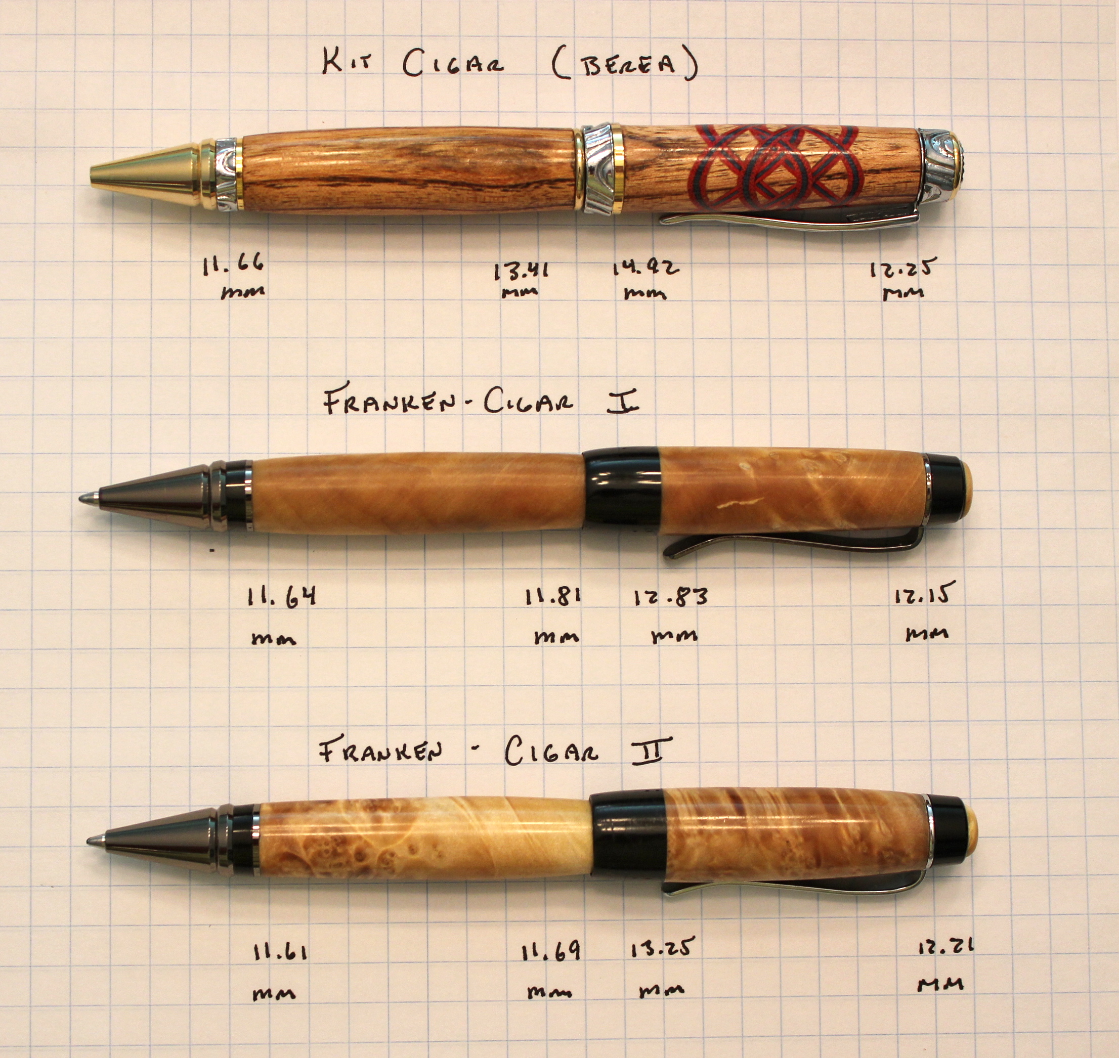 Franken-Cigars Measurements...