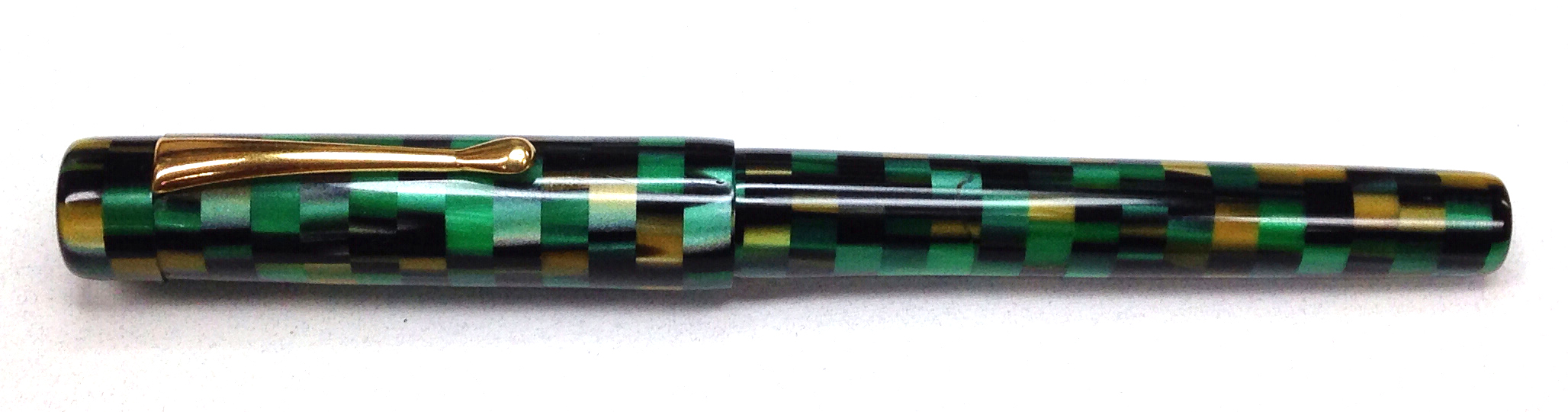 Gold and Green Mosaic Fountain Pen