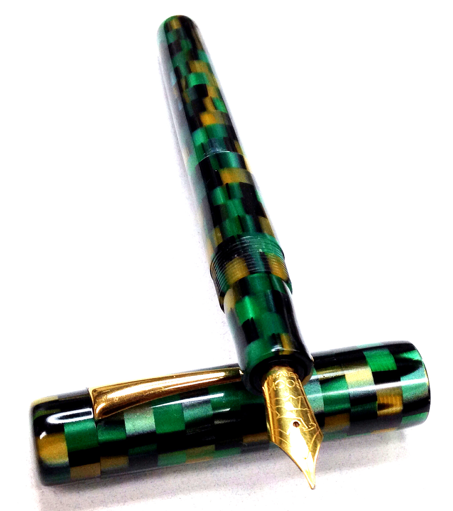 Gold and Green Mosaic Fountain Pen