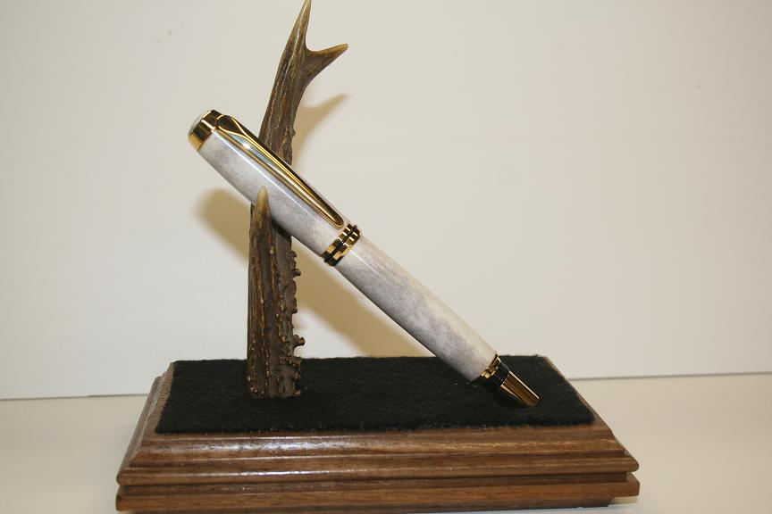 gold nav/antler desk pen