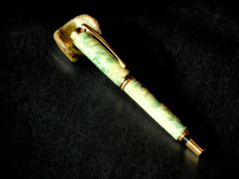 Green Dyed Box Elder Burl Baron