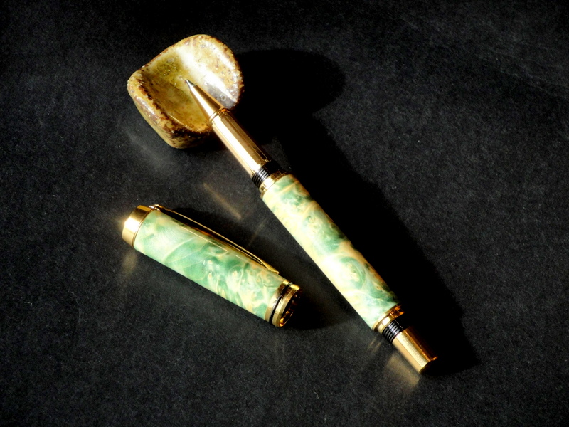 Green Dyed Box Elder Burl Baron