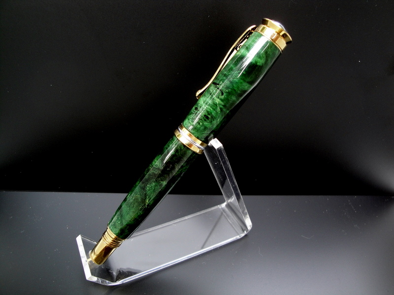 Green Dyed Buckeye Burl Retro