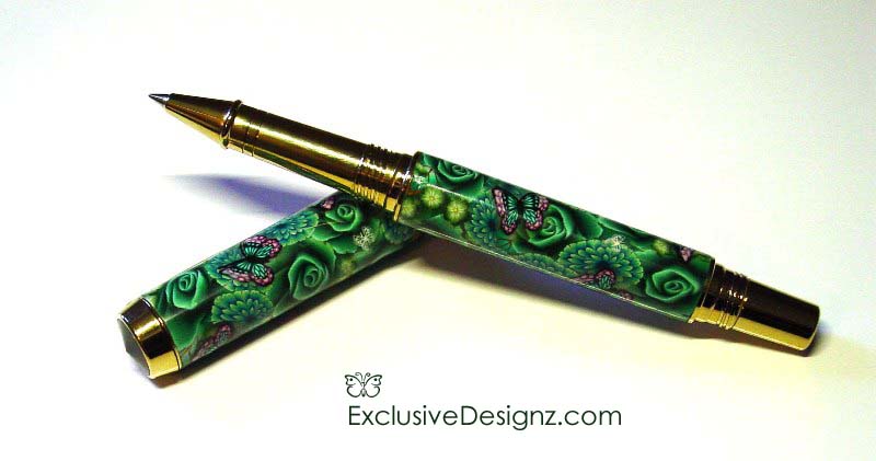 Green Rose~Polymer clay