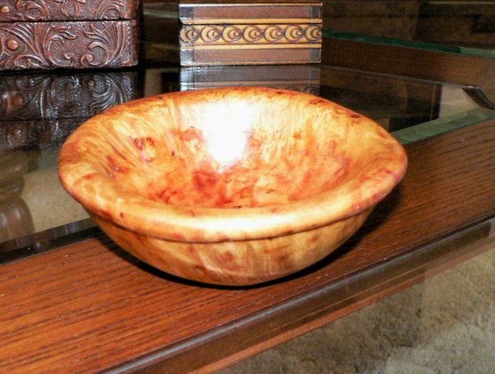 Hand carved maple burl bowl