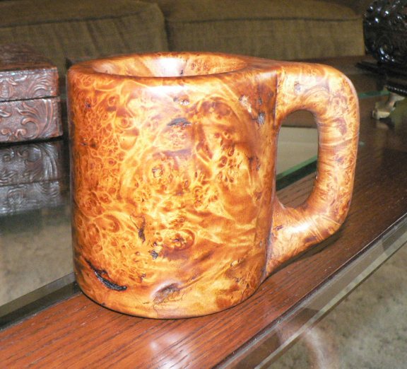 Hand carved Maple burl Tankard/Mug