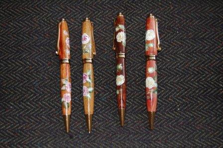 Hand Painted Pens -- Roses